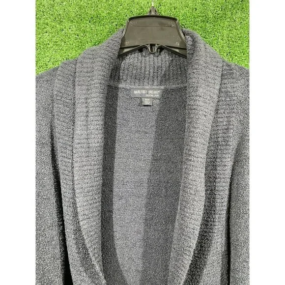 Barefoot Dreams Cardigan Cozy Chic Lite Blue Size XS/S Small Textured Shawl Neck